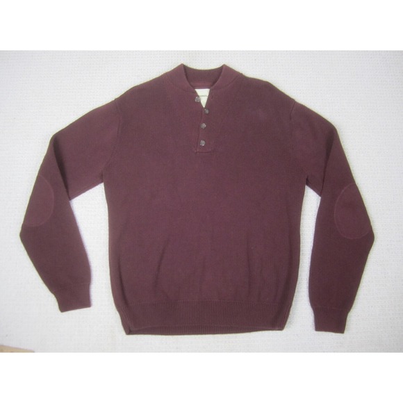 Cabela's Sweater Mens Medium Purple Fisherman Knit Pullover Fleece Cotton Casual - Picture 1 of 6